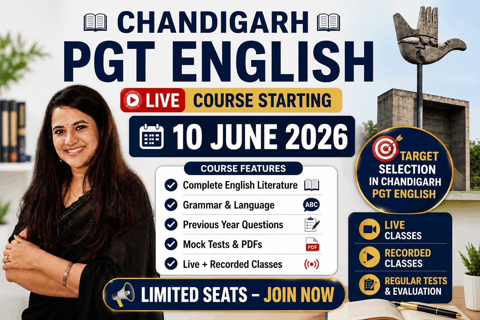 CHANDIGARH  PGT ENGLISH 2026