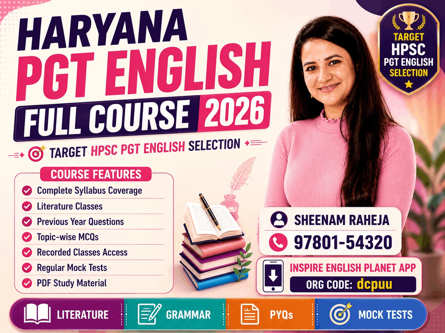 HARYANA - PGT 2026 LITERATURE + GRAMMAR