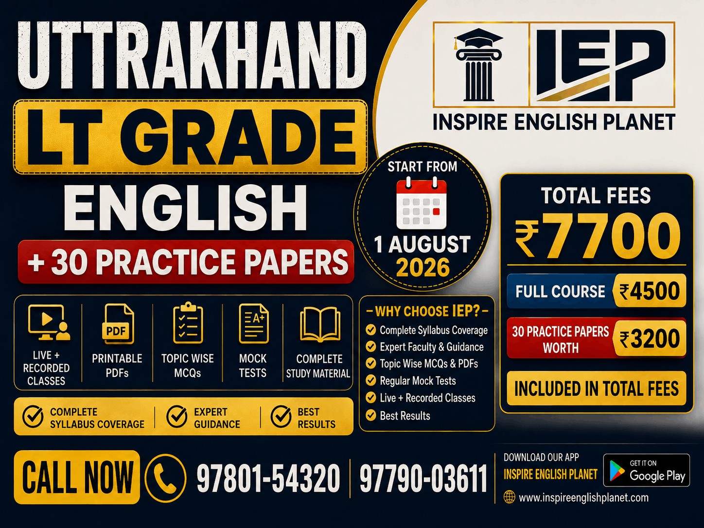 UTTRAKHAND LT GRADE English + 30 Practice Papers