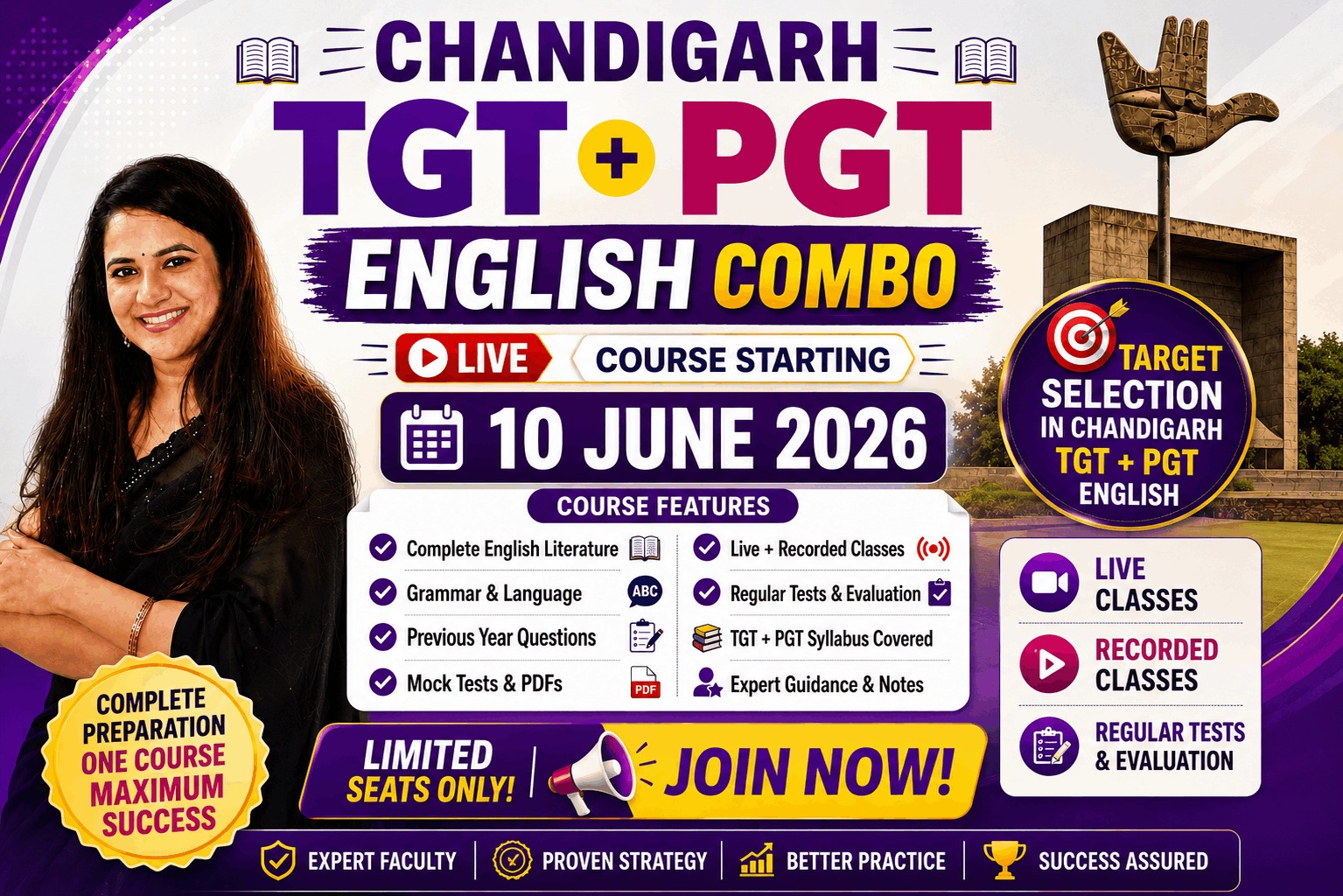 CHANDIGARH TGT  PGT ENGLISH 2026 (COMBO)