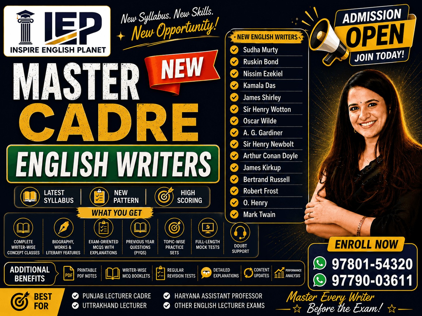 NEW MASTER CADRE ENGLISH WRITERS ONLY